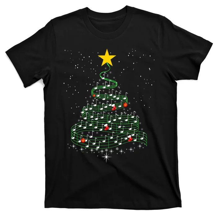 Music Note Tree Wish You A Merry Christmas Gifts Musical T-Shirt