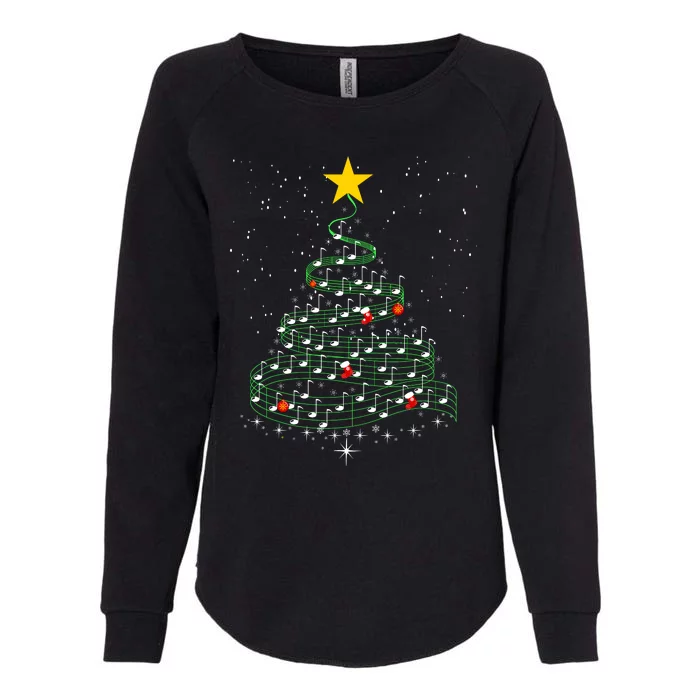 Music Note Tree Wish You A Merry Christmas Gifts Musical Womens California Wash Sweatshirt