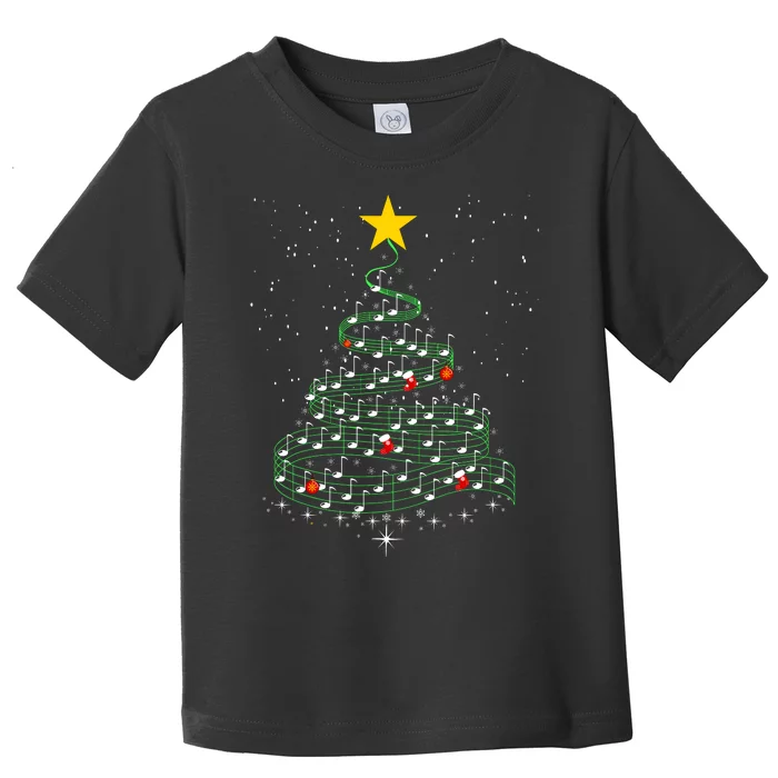 Music Note Tree Wish You A Merry Christmas Gifts Musical Toddler T-Shirt