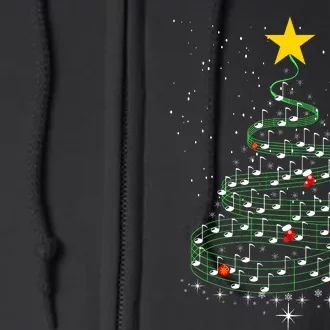 Music Note Tree Wish You A Merry Christmas Gifts Musical Full Zip Hoodie