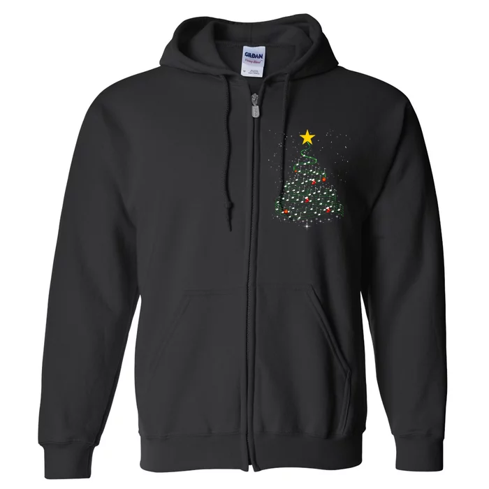 Music Note Tree Wish You A Merry Christmas Gifts Musical Full Zip Hoodie