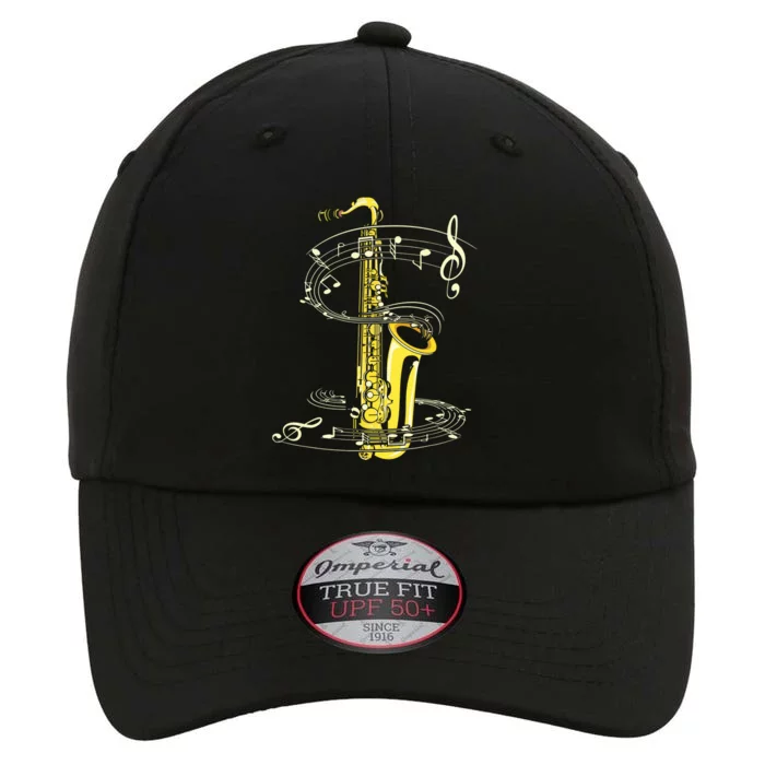 Music Notes Treble Clef Saxophonist Jazz Musician Saxophone The Original Performance Cap