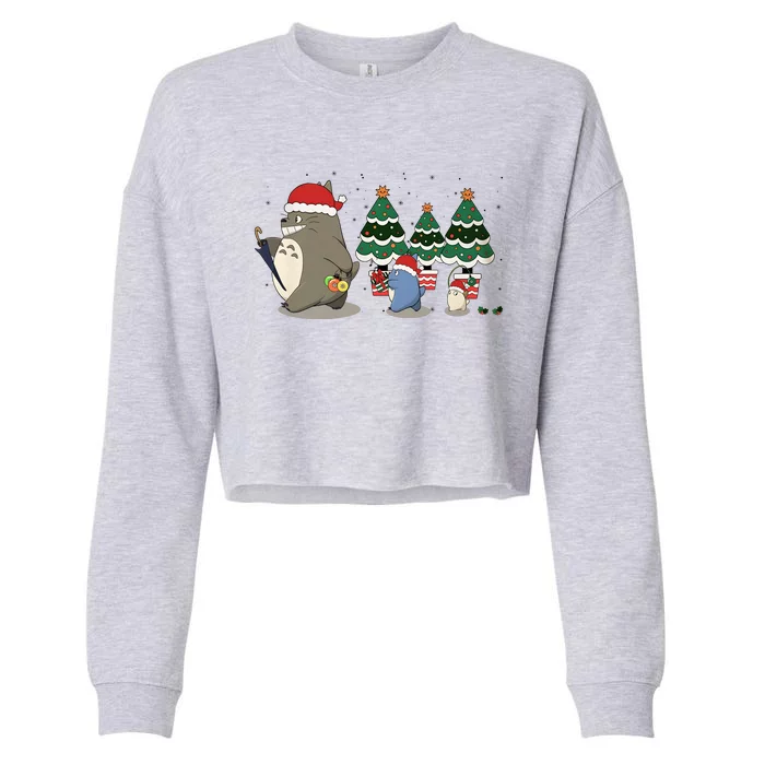 My Neighbor Totoro Christmas Tree Cropped Pullover Crew