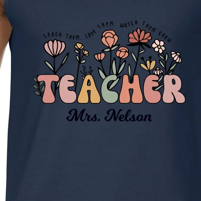 Mrs Nelson Teacher Wildflower Back To School Gift Comfort Colors® Tank Top