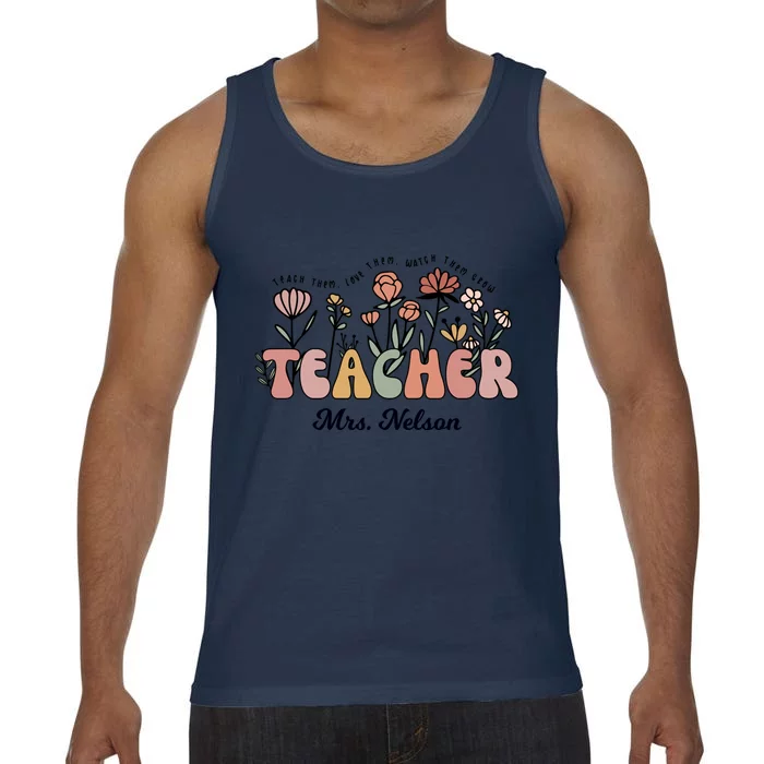 Mrs Nelson Teacher Wildflower Back To School Gift Comfort Colors® Tank Top