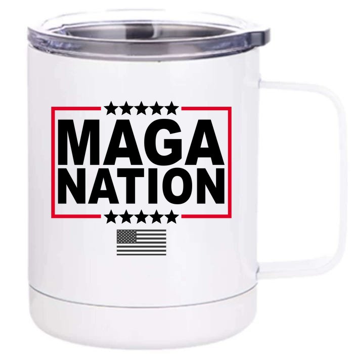 Maga Nation Usa Flag Front & Back 12oz Stainless Steel Tumbler Cup