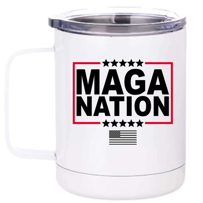 Maga Nation Usa Flag Front & Back 12oz Stainless Steel Tumbler Cup