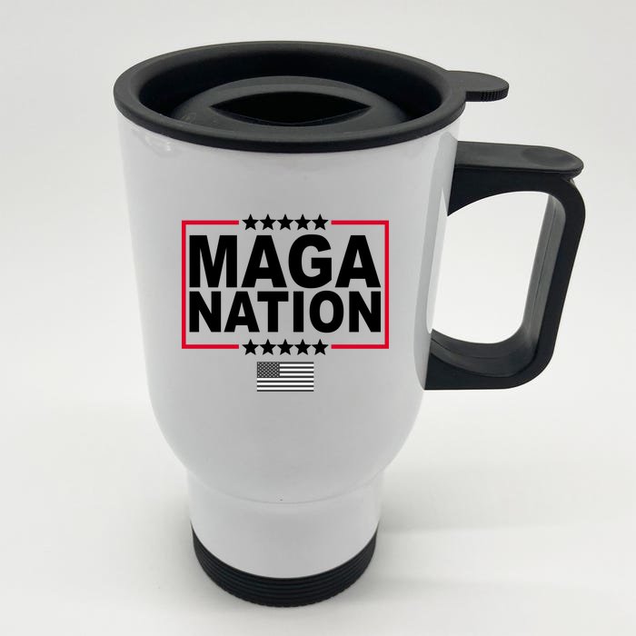 Maga Nation Usa Flag Front & Back Stainless Steel Travel Mug