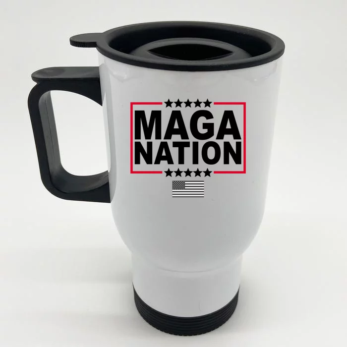 Maga Nation Usa Flag Front & Back Stainless Steel Travel Mug