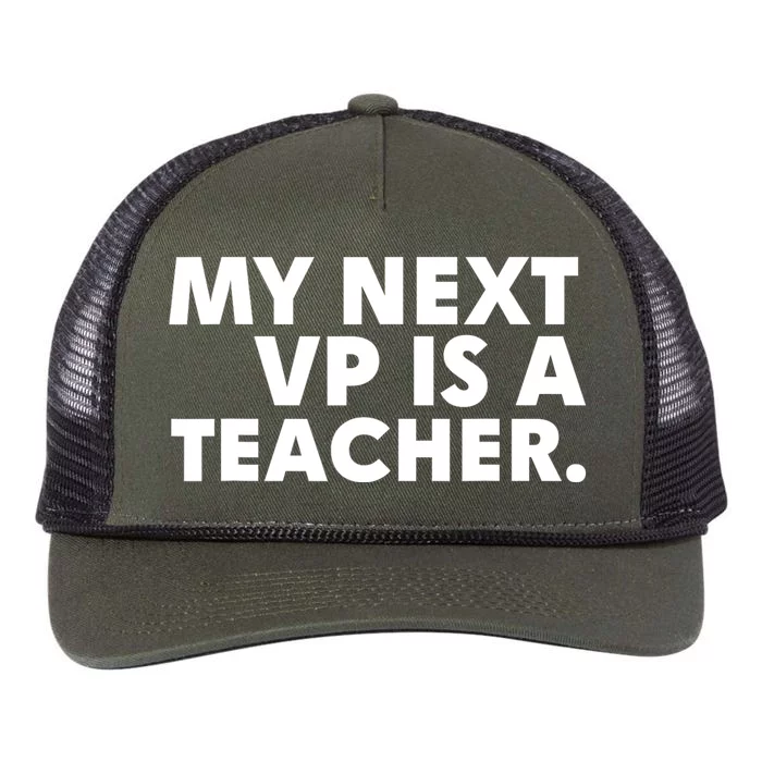 My Next Vp Is A Teacher Funny Design Retro Rope Trucker Hat Cap