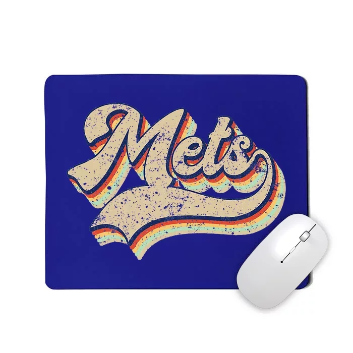 Mets Name Vintage Retro Baseball Mousepad