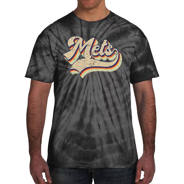 Mets Name Vintage Retro Baseball Lovers Baseball Fans Tie-Dye T-Shirt