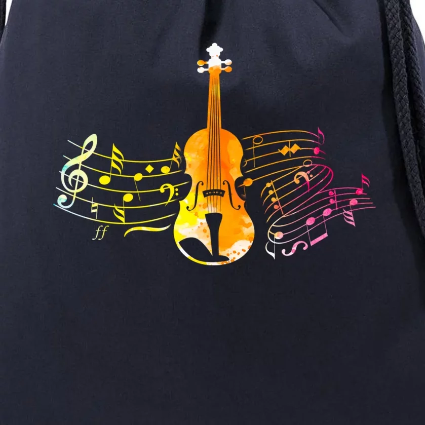 Music Notes Violin Gift Drawstring Bag