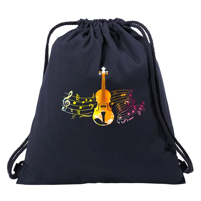 Music Notes Violin Gift Drawstring Bag