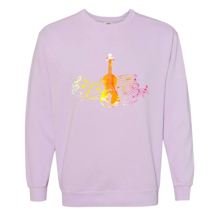 Music Notes Violin Gift Garment-Dyed Sweatshirt