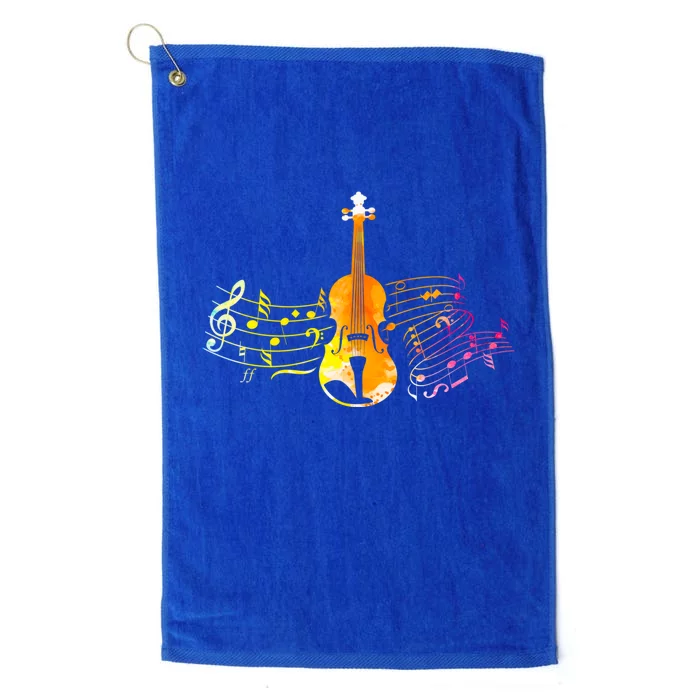 Music Notes Violin Gift Platinum Collection Golf Towel