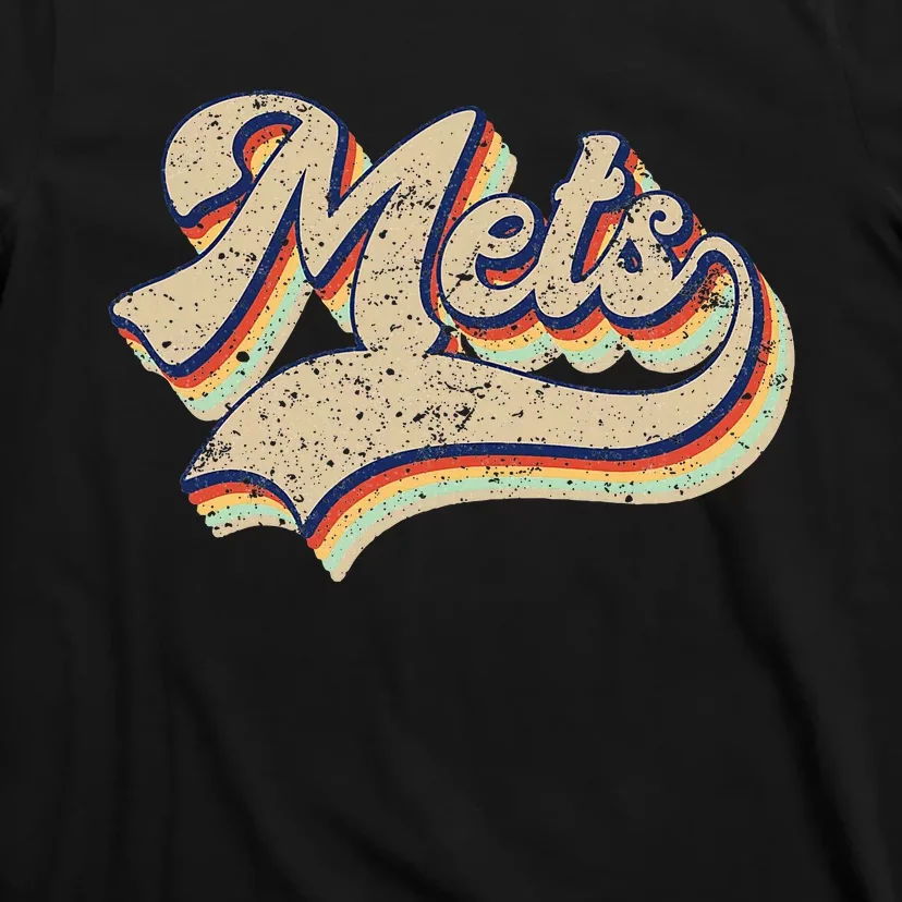 Mets Name Vintage Retro Baseball Lovers Baseball Fans T-Shirt