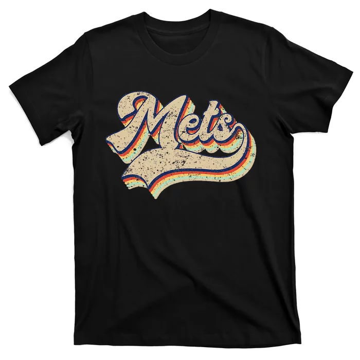 Mets Name Vintage Retro Baseball Lovers Baseball Fans T-Shirt