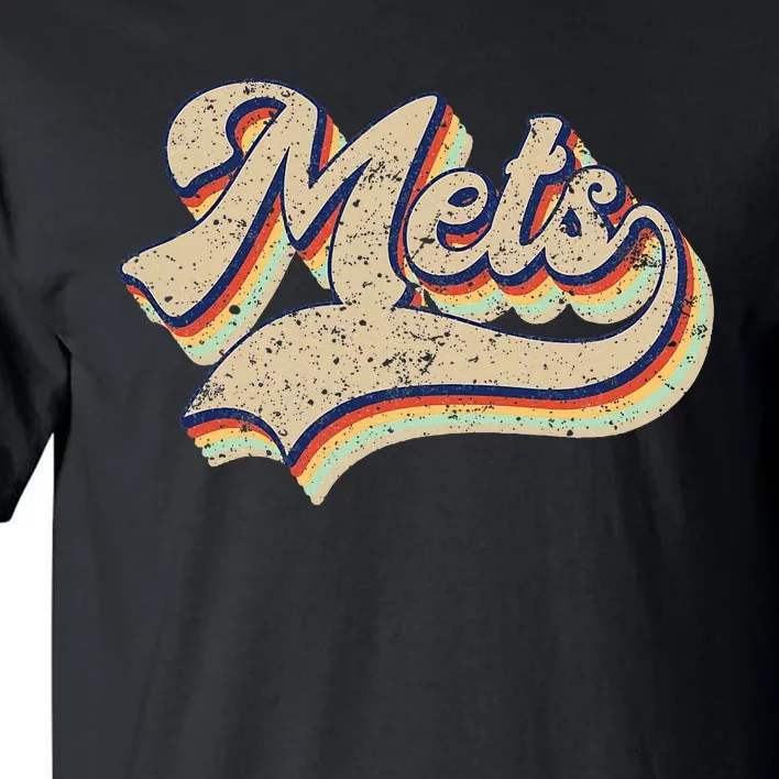 Mets Name Vintage Retro Baseball Lovers Baseball Fans Tall T-Shirt