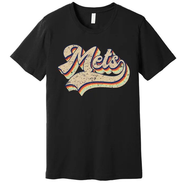 Mets Name Vintage Retro Baseball Lovers Baseball Fans Premium T-Shirt