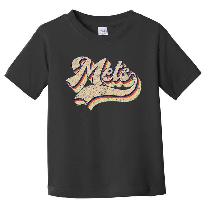 Mets Name Vintage Retro Baseball Lovers Baseball Fans Toddler T-Shirt