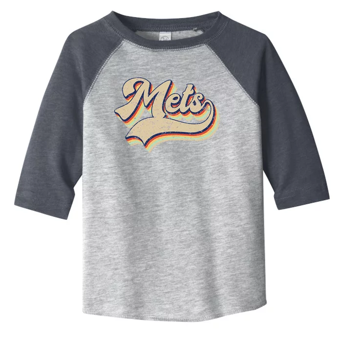 Mets Name Vintage Retro Baseball Lovers Baseball Fans Toddler Fine Jersey T-Shirt