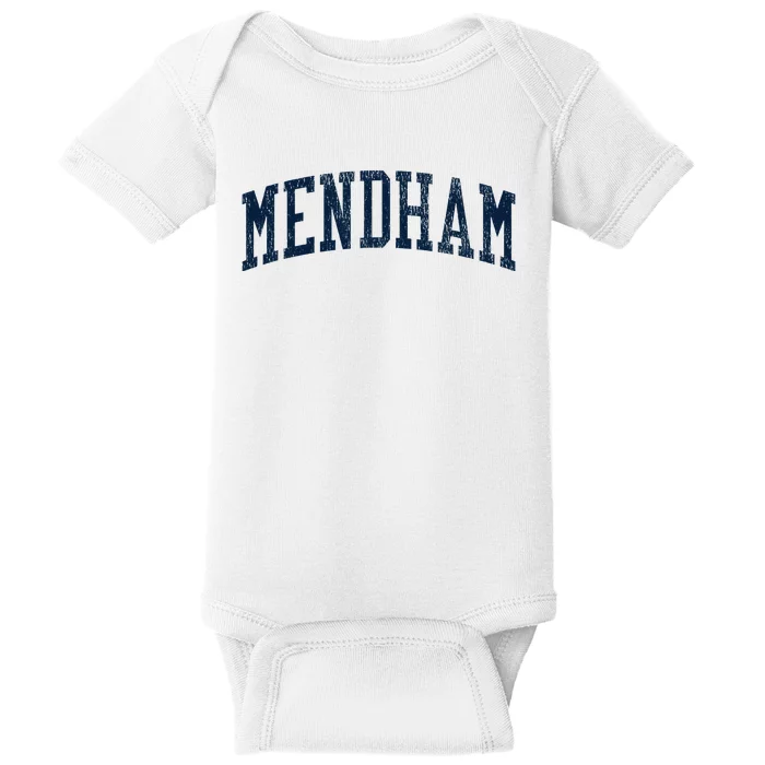 Mendham Nj Vintage Athletic Sports Baby Bodysuit