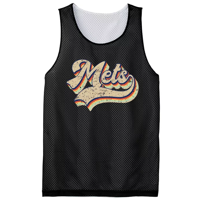 Mets Name Vintage Retro Baseball Lovers Baseball Mesh Reversible Basketball Jersey Tank