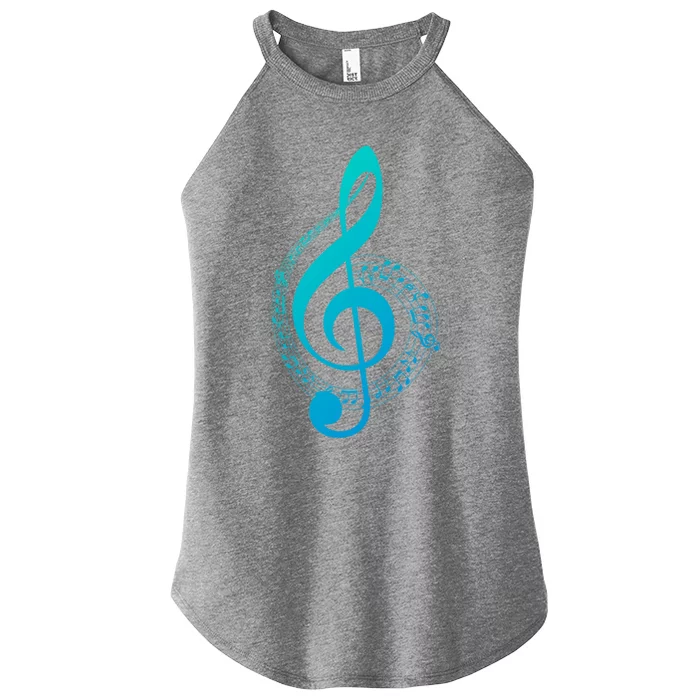 Music Note White Treble Clef Musical Symbol For Musician Gift Women’s Perfect Tri Rocker Tank