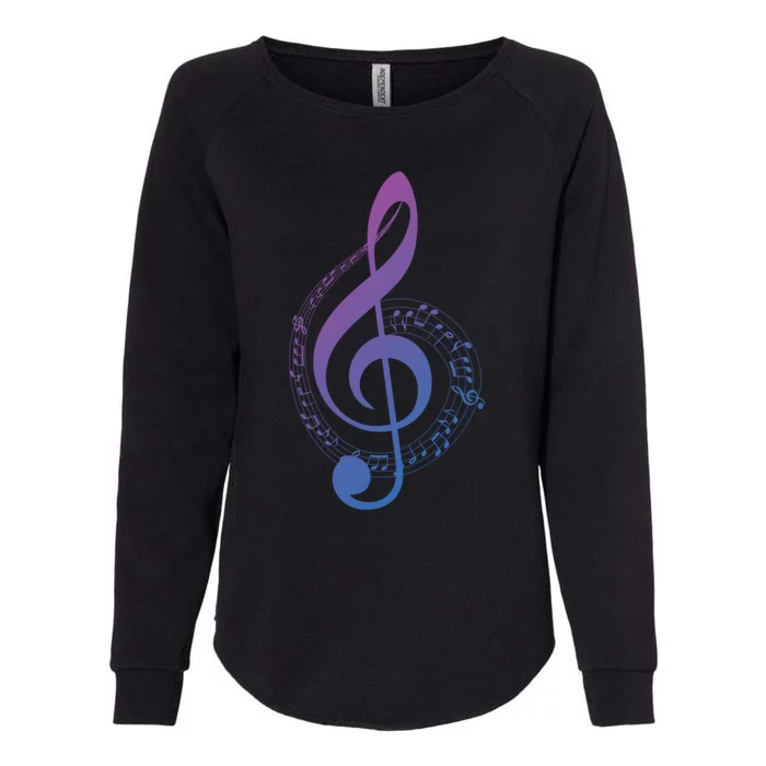 Music Note White Treble Clef Musical Symbol For Musician Gift Womens California Wash Sweatshirt