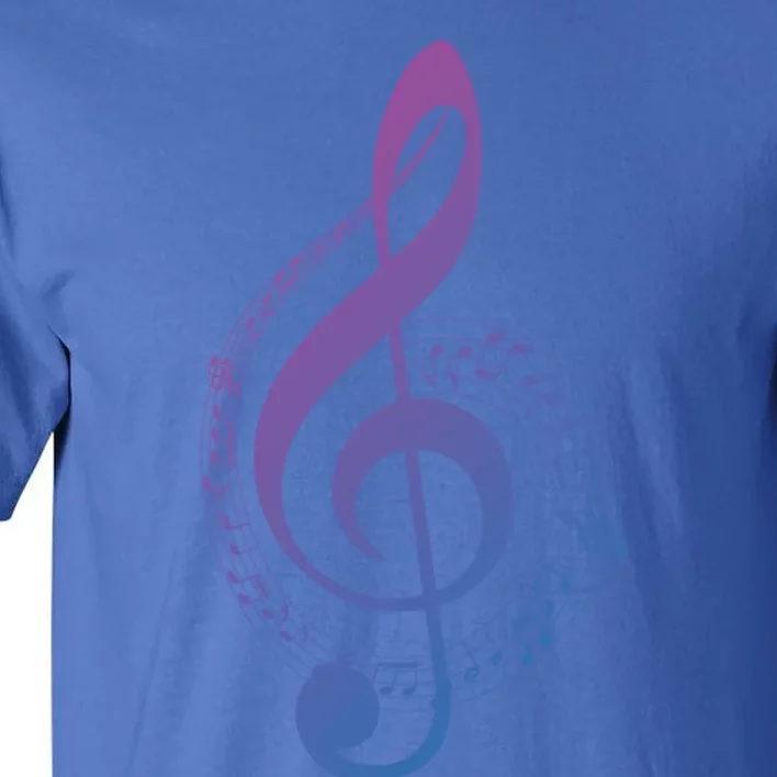 Music Note White Treble Clef Musical Symbol For Musician Gift Tall T-Shirt