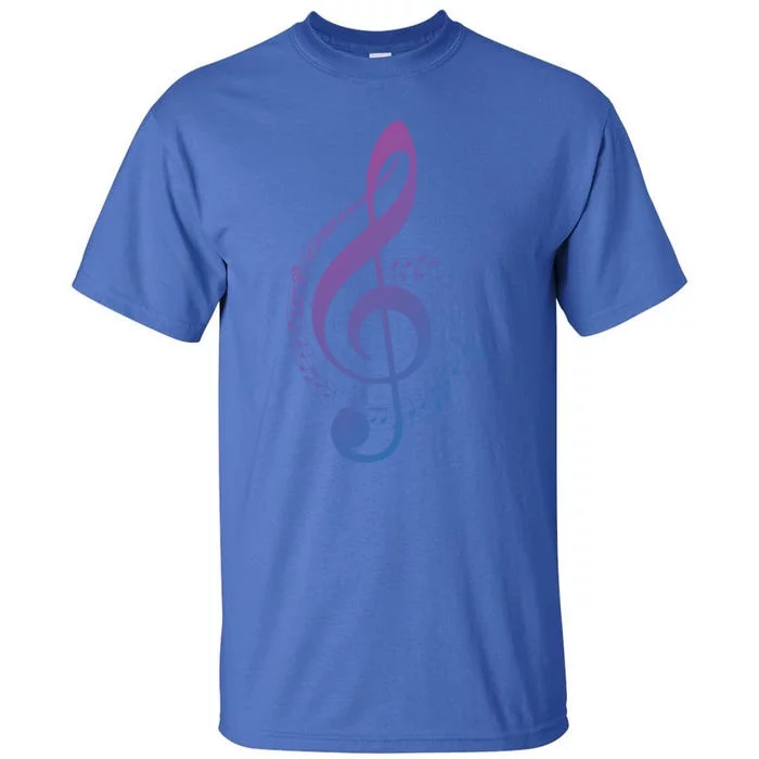 Music Note White Treble Clef Musical Symbol For Musician Gift Tall T-Shirt