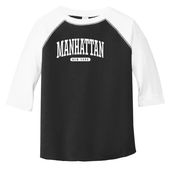 Manhattan New York Souvenirs College Style Manhattan New York Souvenir Toddler Fine Jersey T-Shirt