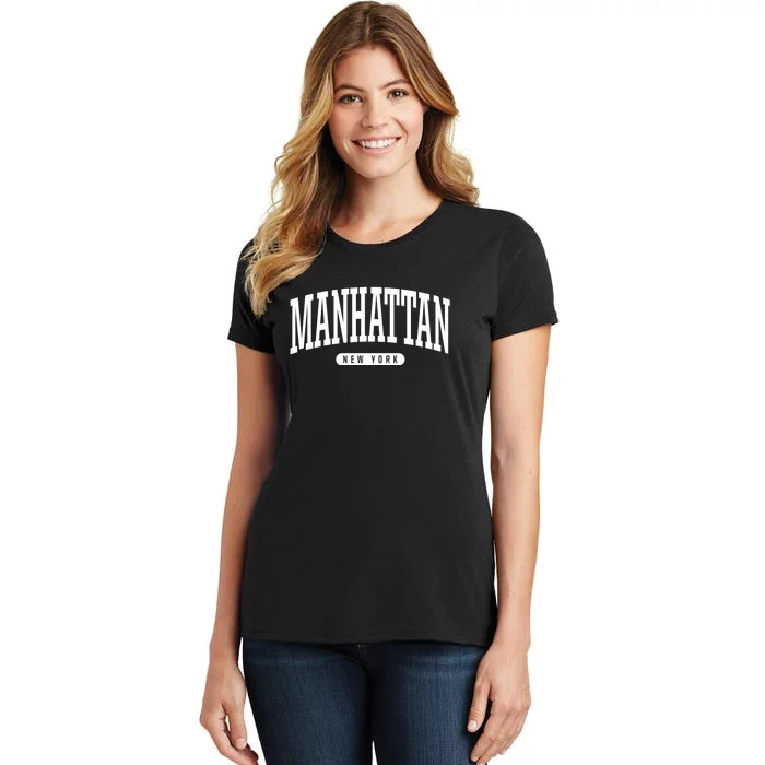 Manhattan New York Souvenirs College Style Manhattan New York Souvenir Women's T-Shirt