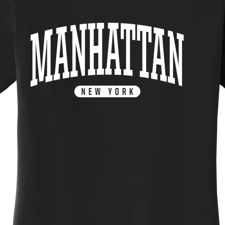 Manhattan New York Souvenirs College Style Manhattan New York Souvenir Women's T-Shirt