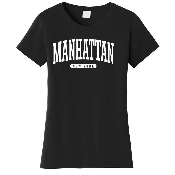 Manhattan New York Souvenirs College Style Manhattan New York Souvenir Women's T-Shirt