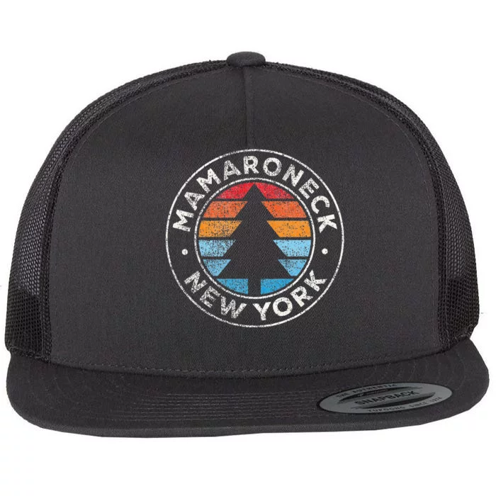 Mamaroneck New York Ny Vintage Graphic Retro 70s Flat Bill Trucker Hat