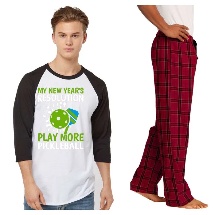 My New Year's Play More Pickleball Gift For Pickleball Lovers Raglan Sleeve Pajama Set