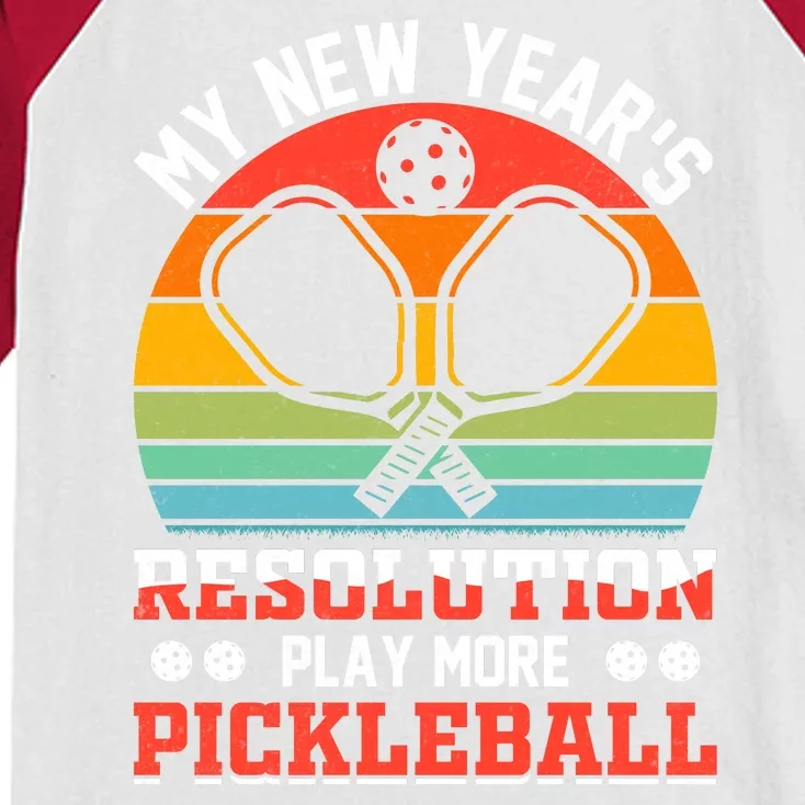 My New Year's Resolution Play More Pickleball Kids Colorblock Raglan Jersey