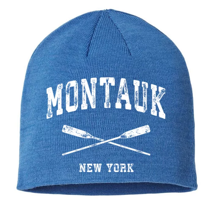 Montauk New York Vintage Nautical Crossed Oars Cute Gift 8 1/2in Sustainable Knit Beanie