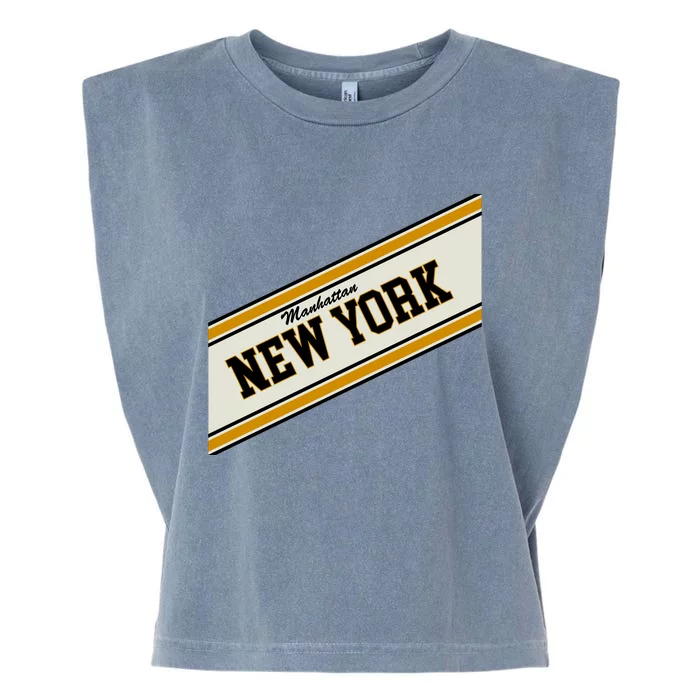 Manhattan New York Varsity Logo Garment-Dyed Women's Muscle Tee