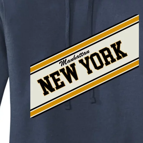 Manhattan New York Varsity Logo Women's Pullover Hoodie