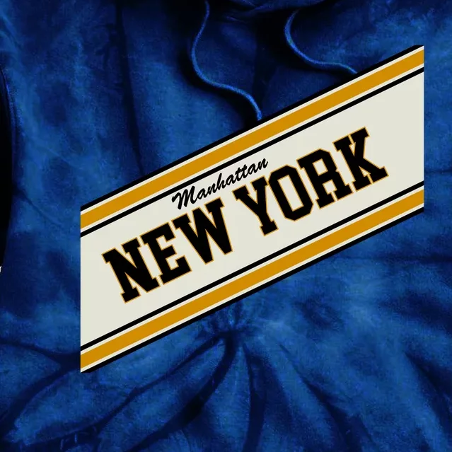 Manhattan New York Varsity Logo Tie Dye Hoodie