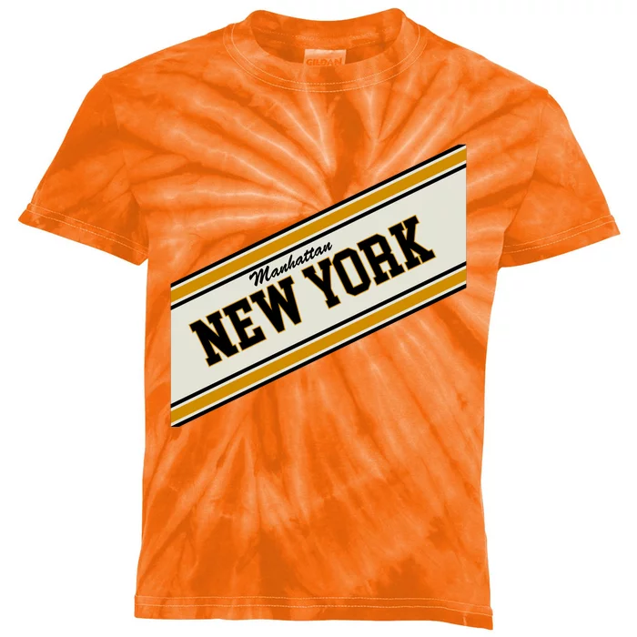 Manhattan New York Varsity Logo Kids Tie-Dye T-Shirt