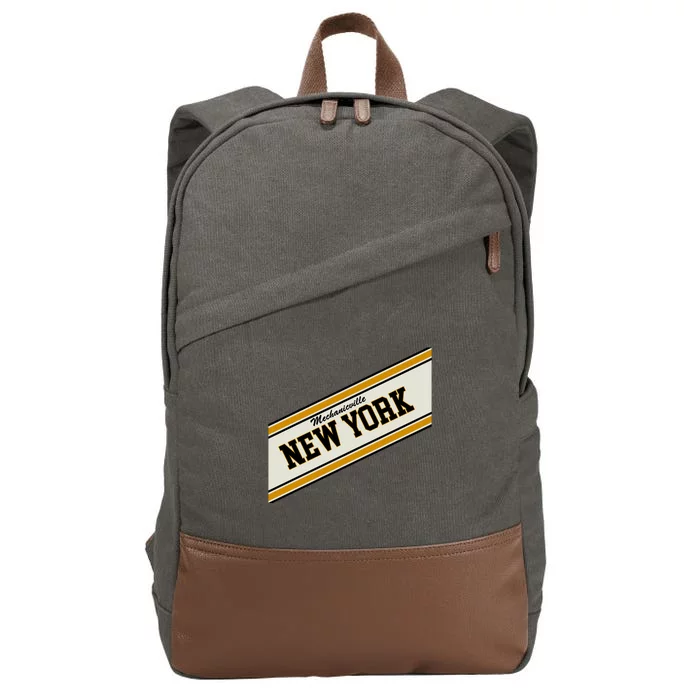 Mechanicville New York Varsity Logo Cotton Canvas Backpack