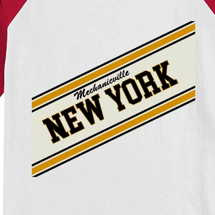 Mechanicville New York Varsity Logo Kids Colorblock Raglan Jersey