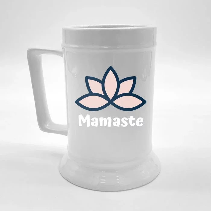 Mamaste Namaste Yoga Mom Yoga Course Mothers Day Gift Front & Back Beer Stein