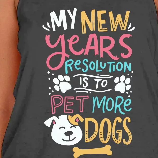 My New YearS Resolution Is To Pet More Dogs Women's Knotted Racerback Tank