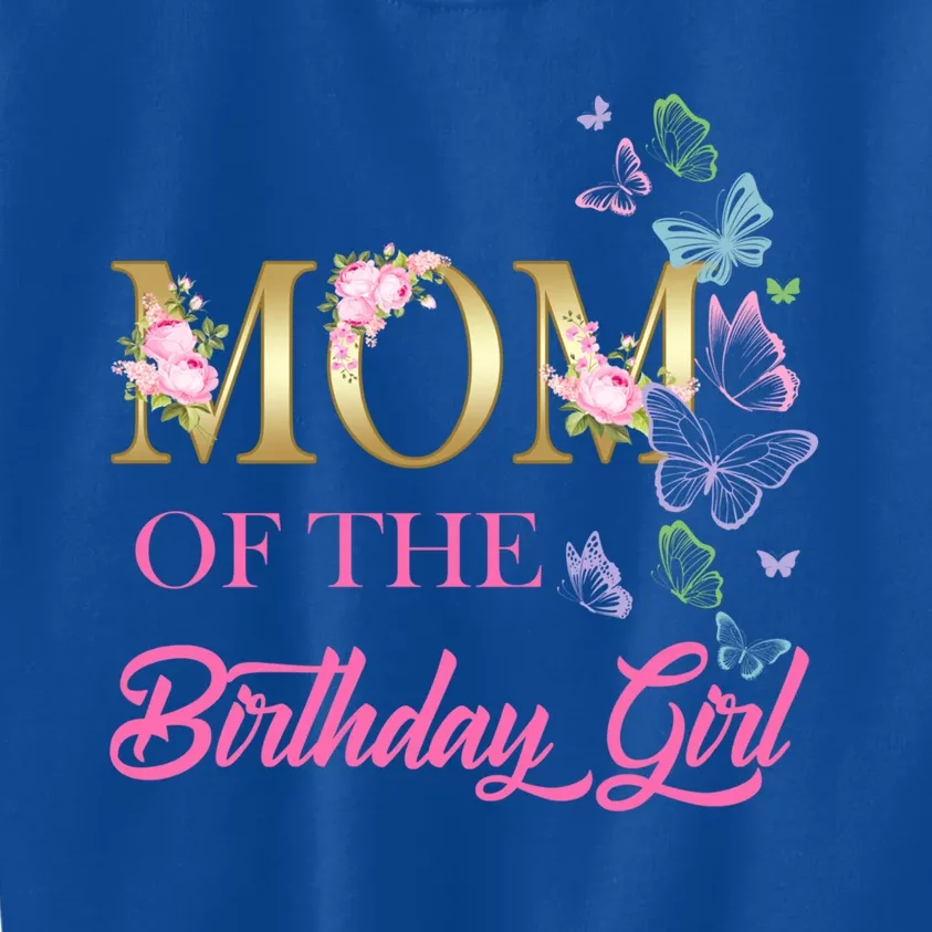 Mom One 1st First Birthday Matching Family Butterfly Floral Gift Kids Sweatshirt