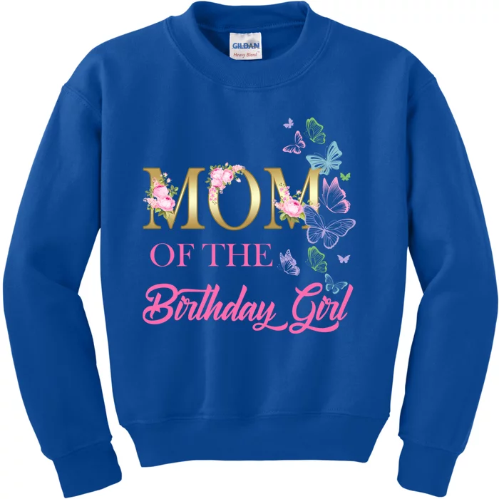 Mom One 1st First Birthday Matching Family Butterfly Floral Gift Kids Sweatshirt